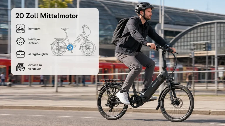 20 Zoll E-Bike mit Mittelmotor: kompakt, kräftig und alltagstauglich