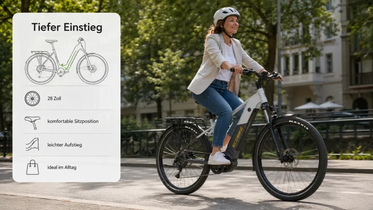 Damen E-Bike mit Mittelmotor: Komfort, 28 Zoll und tiefer Einstieg erklärt